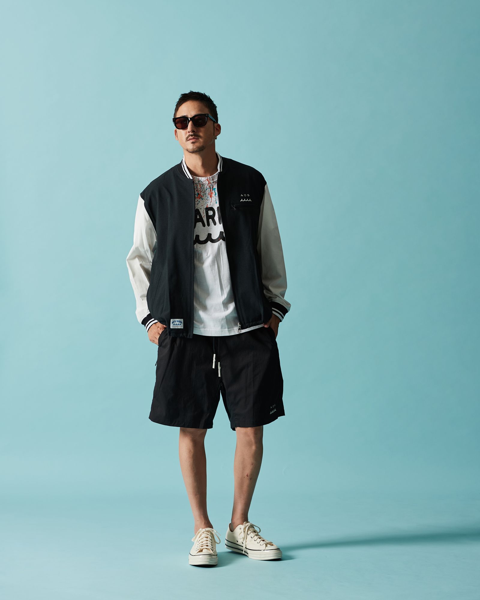 ☆先行予約☆muta MARINE × ACANTHUS  / Dot Air®ベンチレーションジャケット / Dot Air® Ventilation Jacket / BLACK WHITE【MA2603】