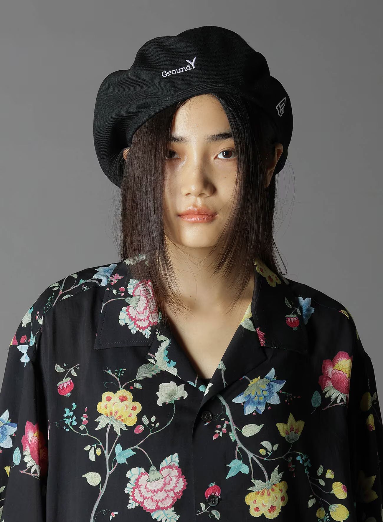 Ground Y×NEWERA(R) GROUND Y LOGO COTTON BERET  [GP-H50-081-1]