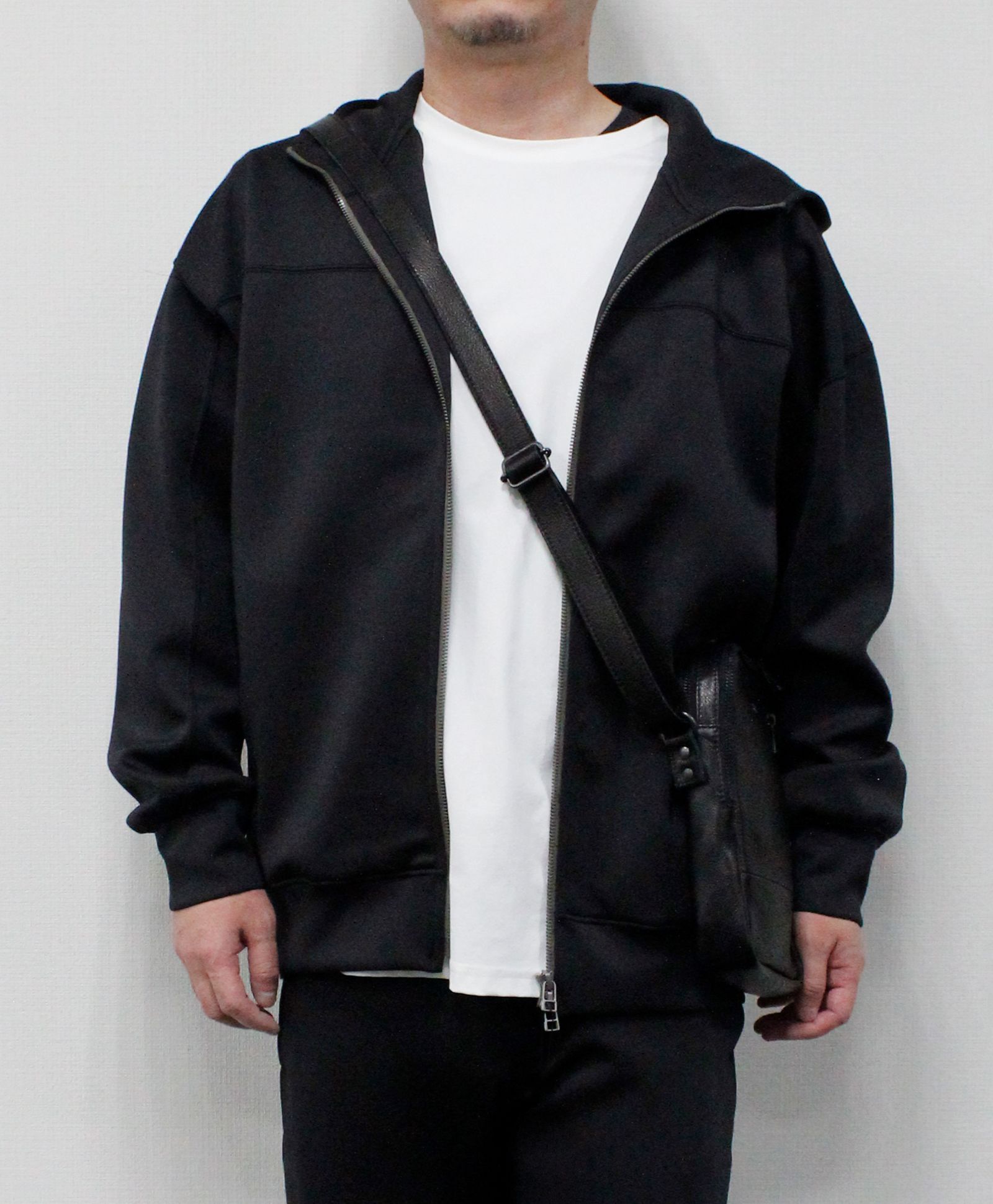 ダンボールニット ジップパーカー / ブラック [86006]