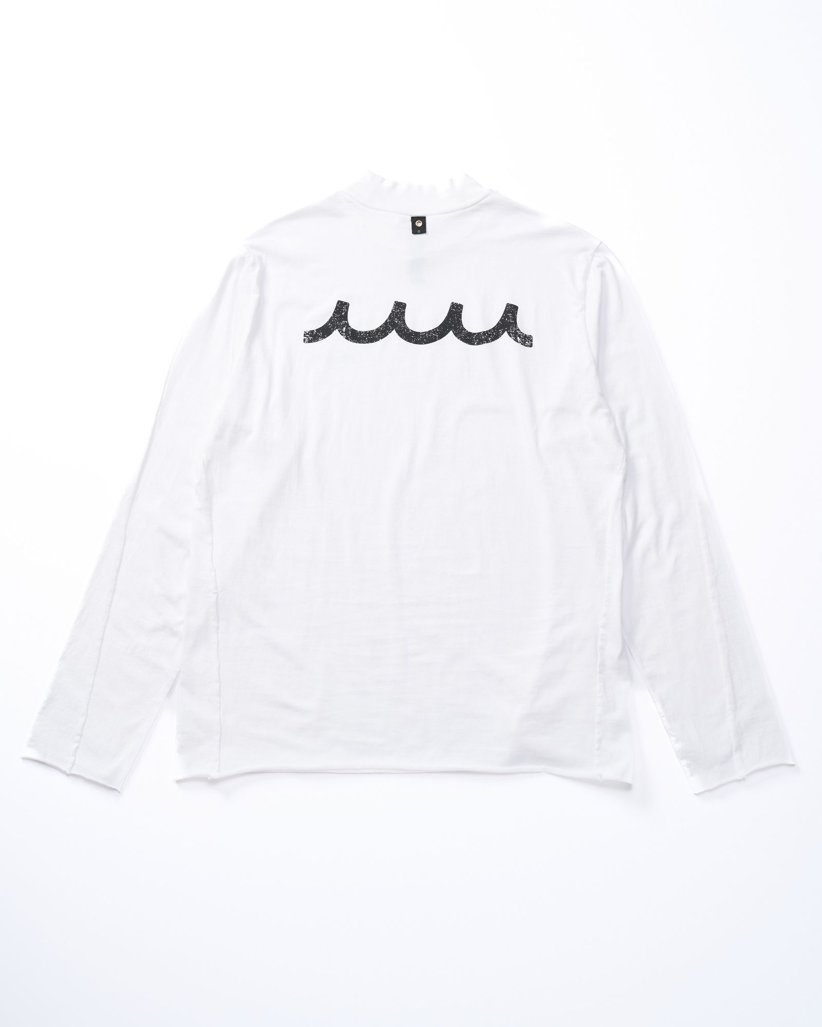 ☆先行予約☆ muta × wjk  / カットオフ モックネックロングスリーブカットソー / cut-off mock-neck L/S(printed) / WHITE [709 mw03j]