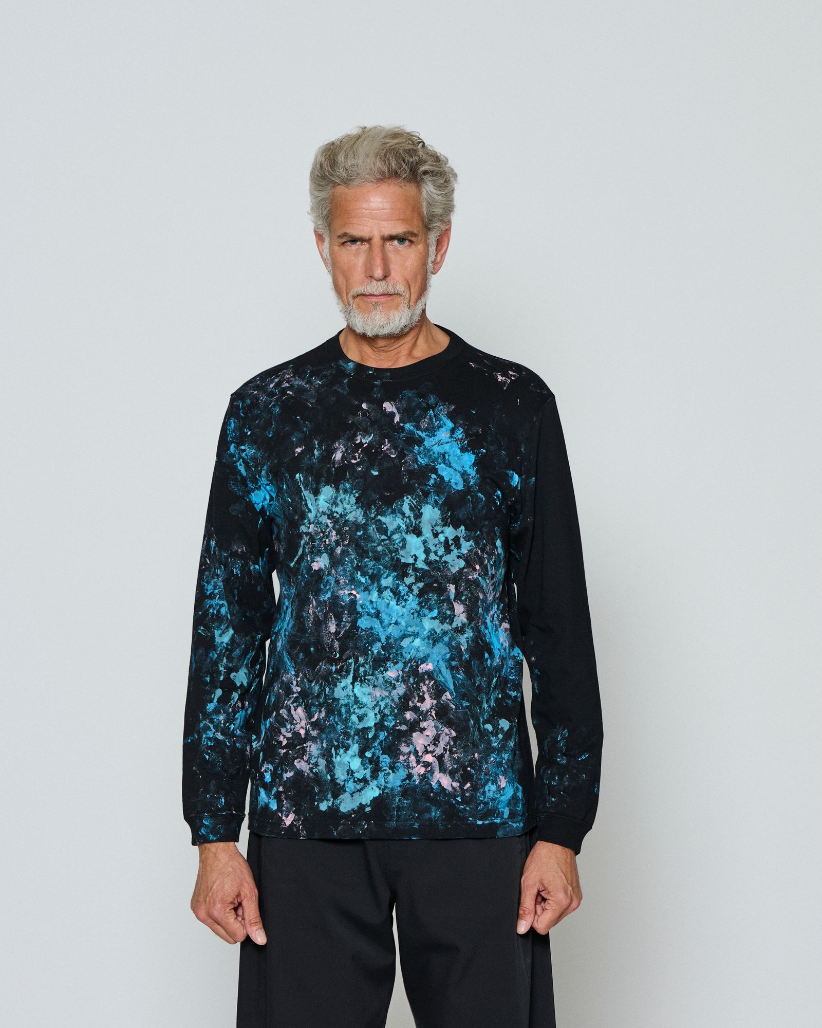 ☆先行予約☆  アブストラクトペイントロンTee / Abstract paint L/S Tee / BLACK 【CT2611】