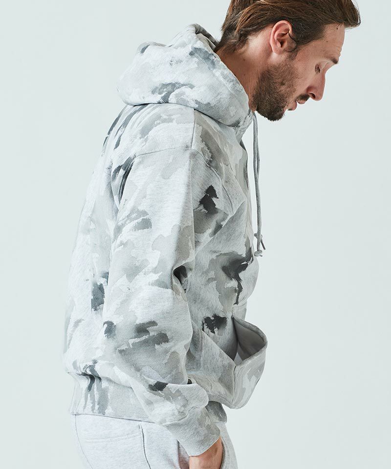 ハンドペイント スウェット パーカー / グレー / Hand Paint Hooded Sweatshirt  / GREY【HJ2306】