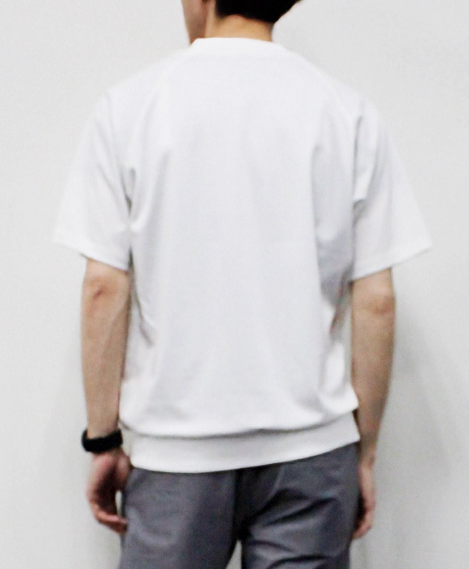 ICE PACK NYLON リバーニット モックネックラグランTee  / ホワイト [76006]