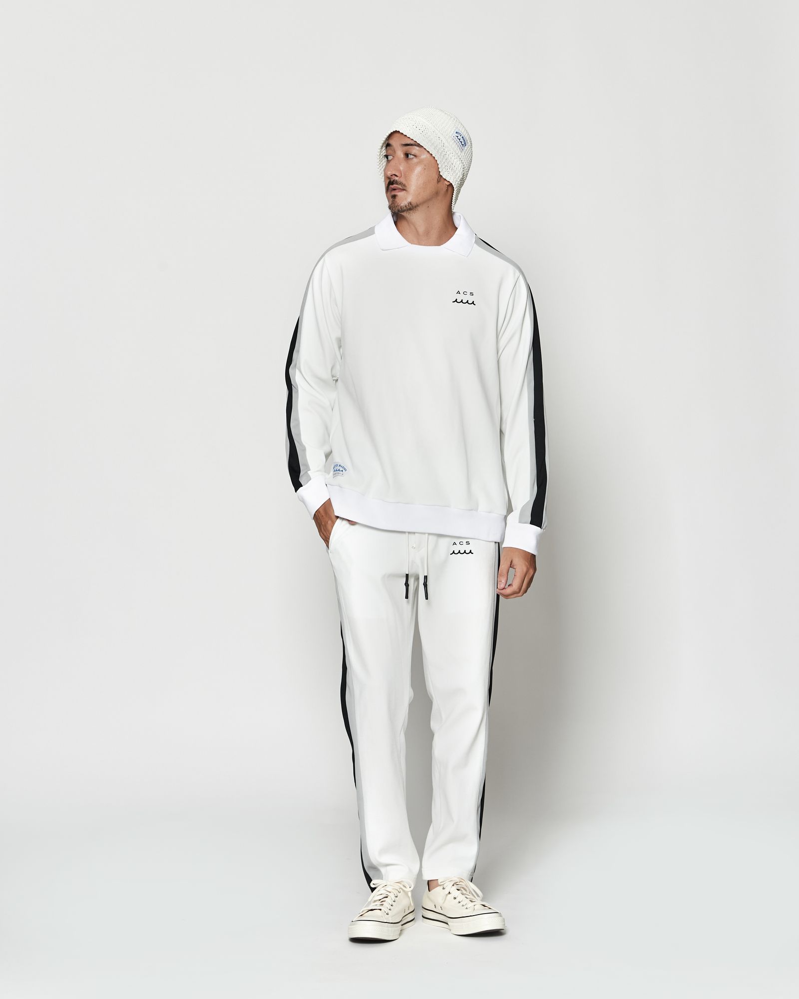 ☆先行予約☆muta MARINE × ACANTHUS  / ポロクルーネックスウェット / Polo Crewneck / WHITE 【MA2607】