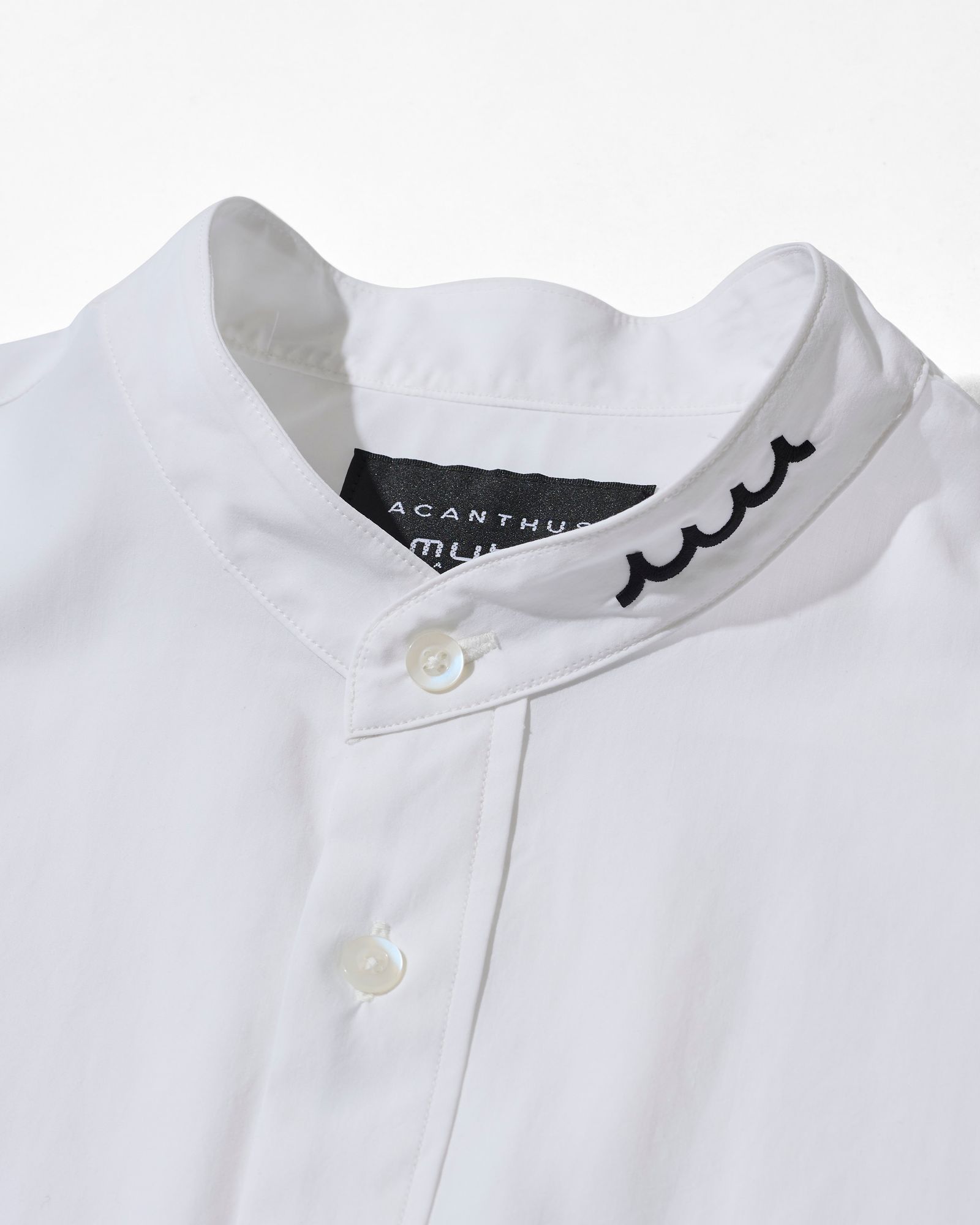 ☆先行予約☆muta MARINE × ACANTHUS  /バンドカラーシャツ /  Band Collar Shirt / WHITE【MA2723】