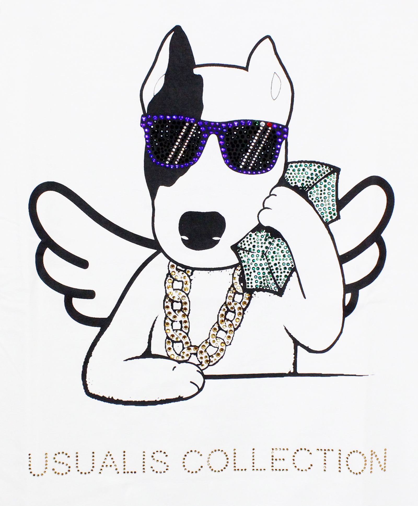 ラインストーン S/S Tシャツ / ホワイト [UC31-9795]