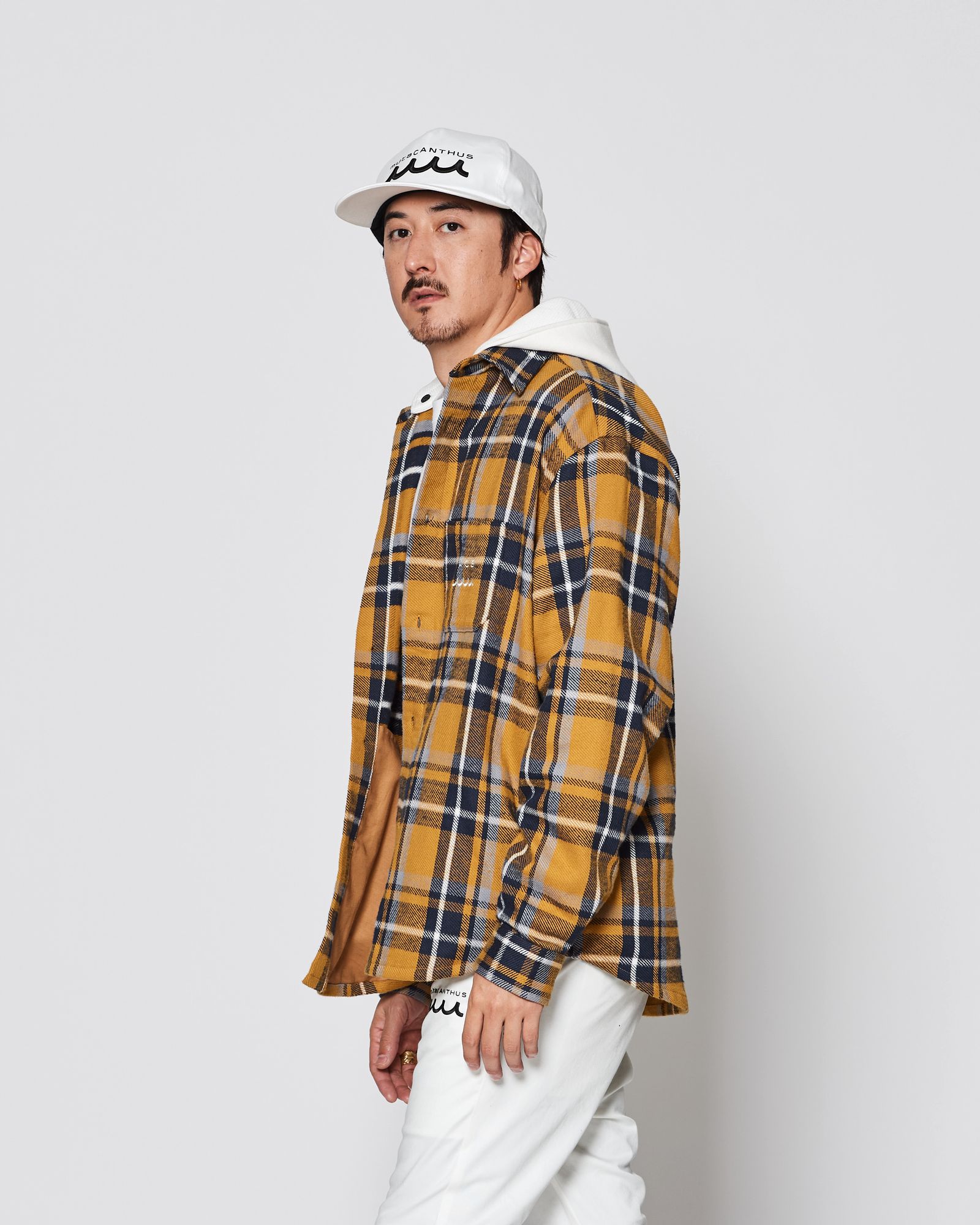 ☆先行予約販売2025年8月下旬～9月下旬頃入荷予定☆ ACANTHUS × muta MARINE / muta Hooded Flannel Shirts / シャツジャケット / YELLOW 【MA2532】