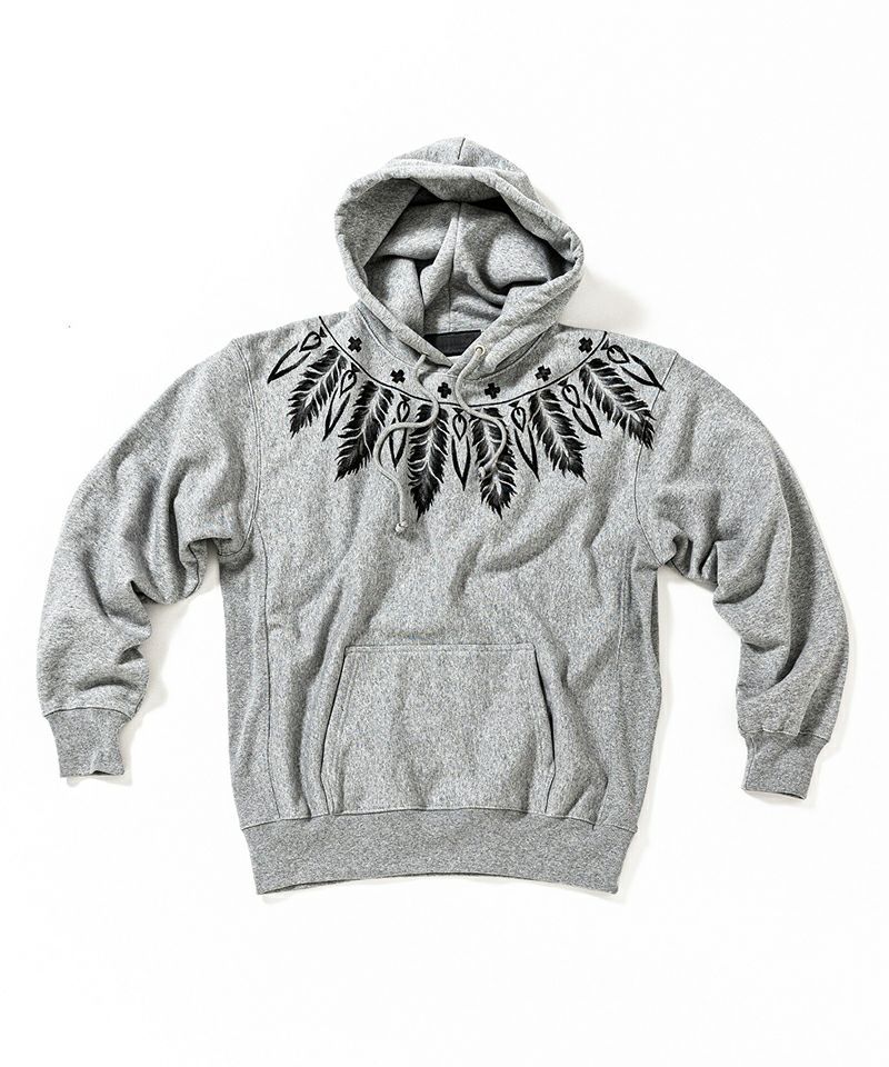 ACANTHUS - プルオーバーパーカー / Feather Paint Zip Hoodie / BLACK