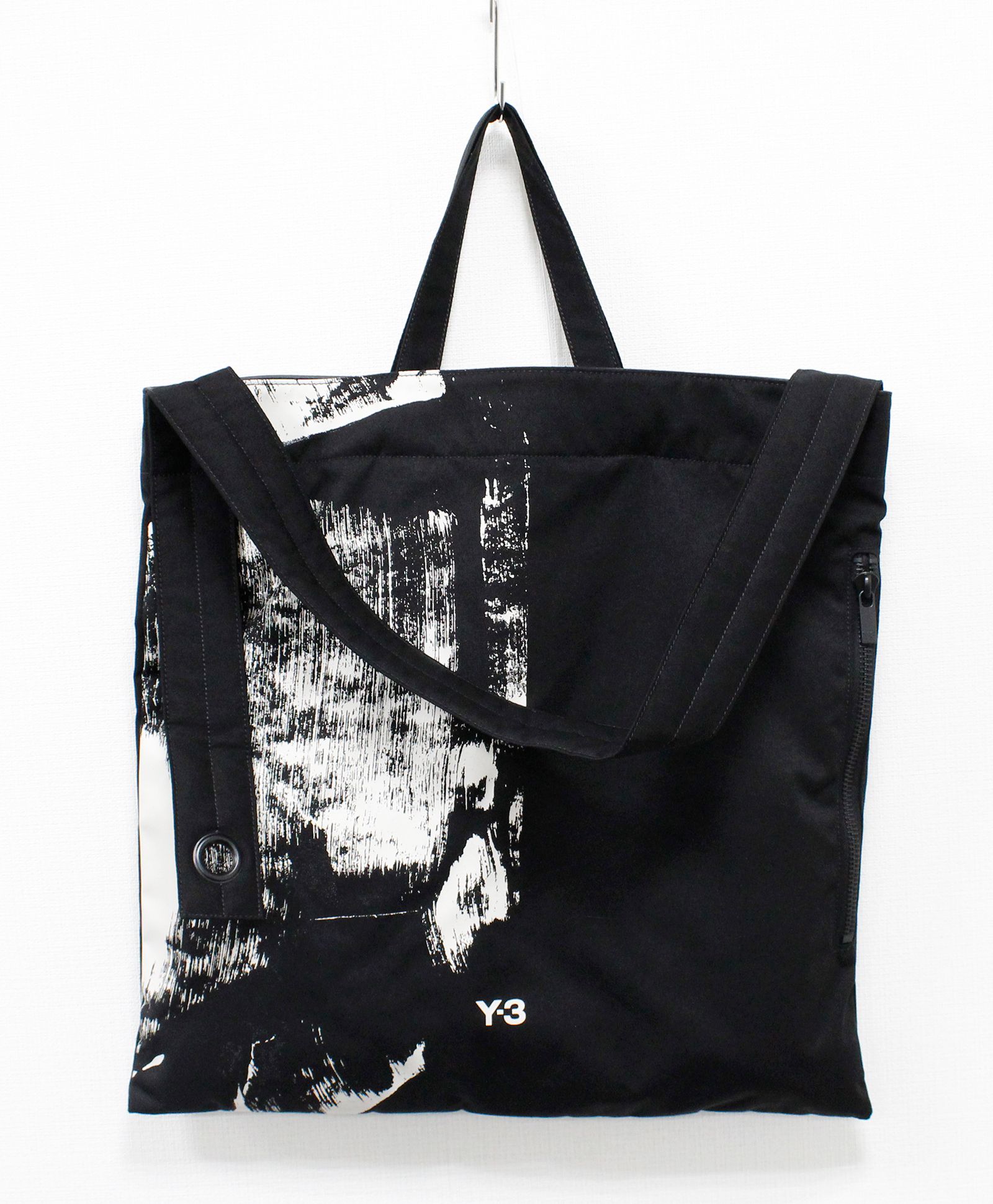 Y-3 - ショルダーバッグ / Y-3 AOP SHOULDER BAG / BLACK x TALC