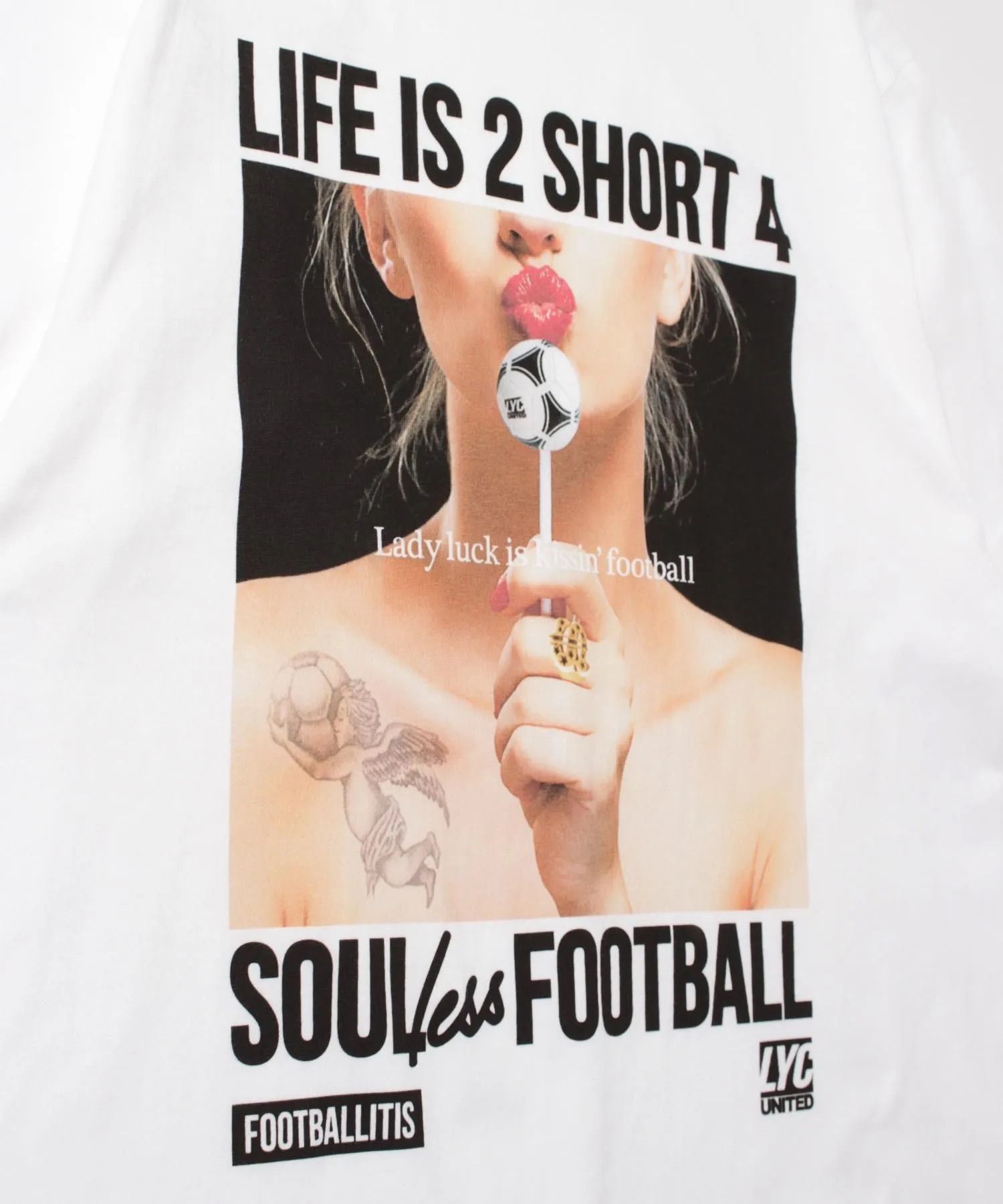 【FOOTBALLITIS】[LADY LUCK] Tシャツ / WHITE [261324CD]