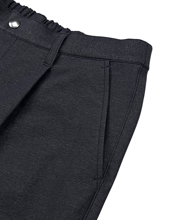 N/Peダブルクロスストレッチ ワンタックワイドパンツ / チャコールグレー [66003]