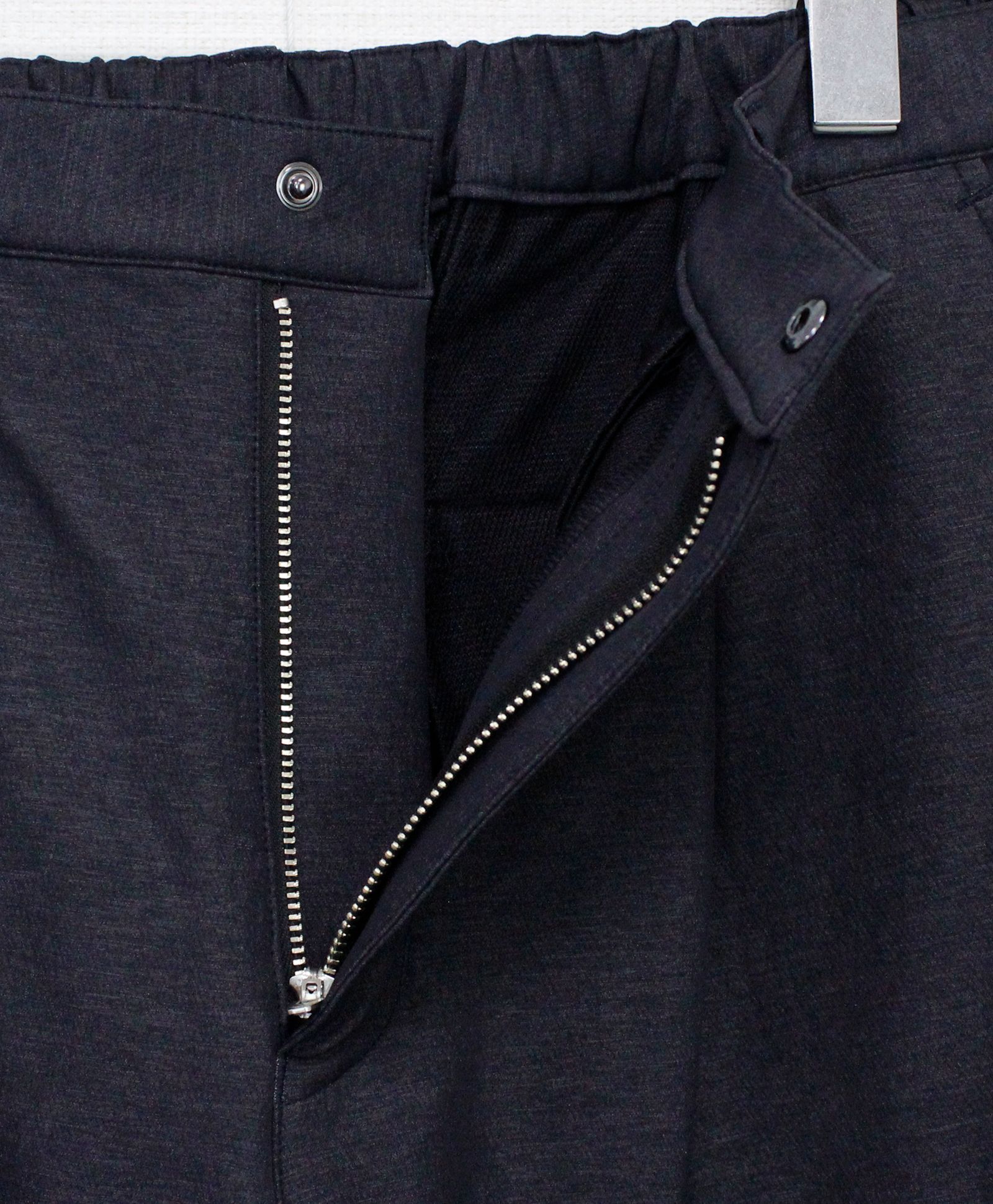 N/Peダブルクロスストレッチ ワンタックワイドパンツ / チャコールグレー [66003]