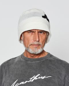 ☆先行予約販売2025年10月下旬～11月下旬頃入荷予定☆ ACANTHUS × muta MARINE / muta Wave Logo Knit Bucket Hat / ニットバケットハット / WHITE 【MA2543】