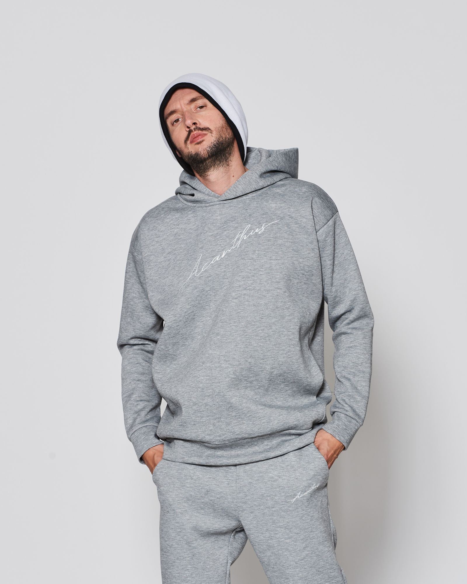 ACANTHUS / Double-knit Hooded Sweatshirt / パーカー / GRAY 【DW2501】