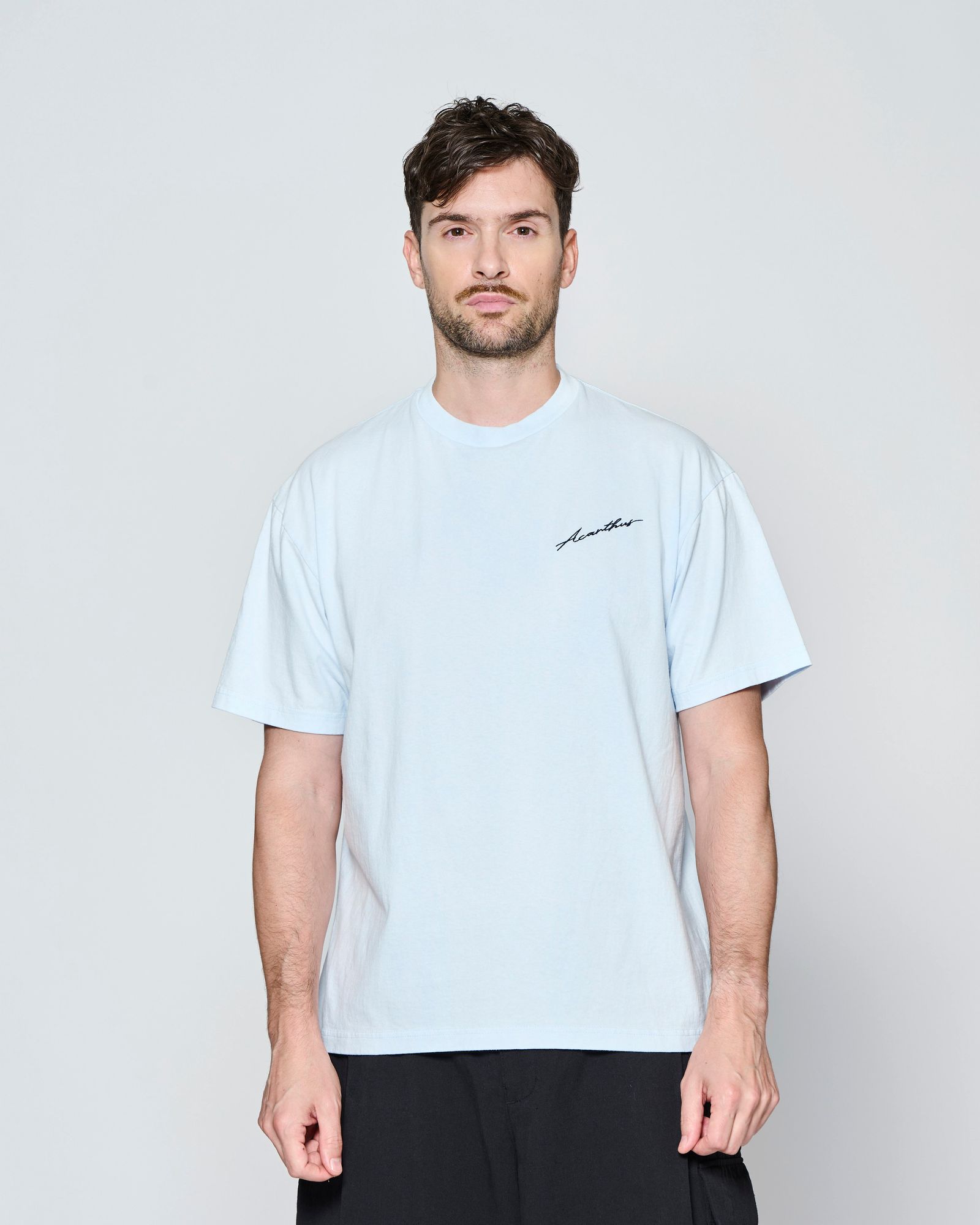 ☆先行予約☆ ヴィンテージ エンブロイダリーTシャツ  /  Vintage Wash Embroidered Tee / SAX【CT2705】