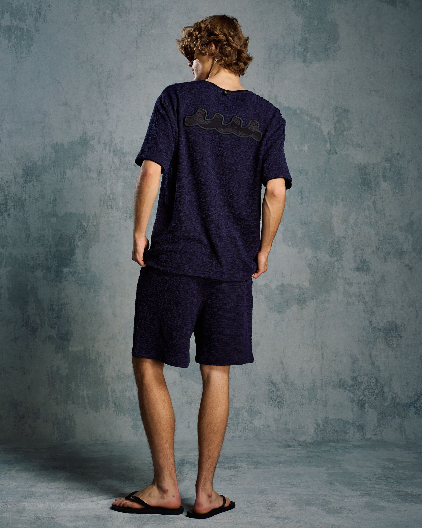 ☆先行予約☆ muta × wjk  / ニットジャガード リラックス Tシャツ / knit jacquard relax S/S / NAVY [702 mw02i]
