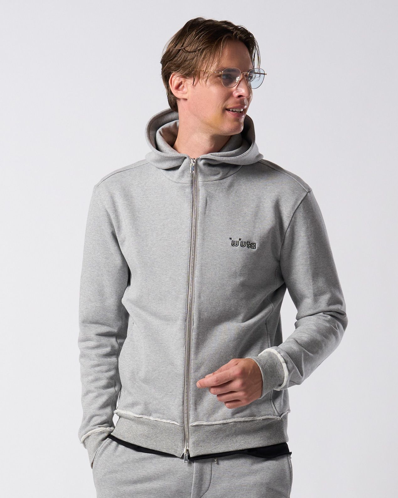 ☆先行予約☆ muta × wjk  / 高密度ストレッチ裏毛リブスウェットパンツ / super urake zip-up parka / T.GRAY [206 mw07j]