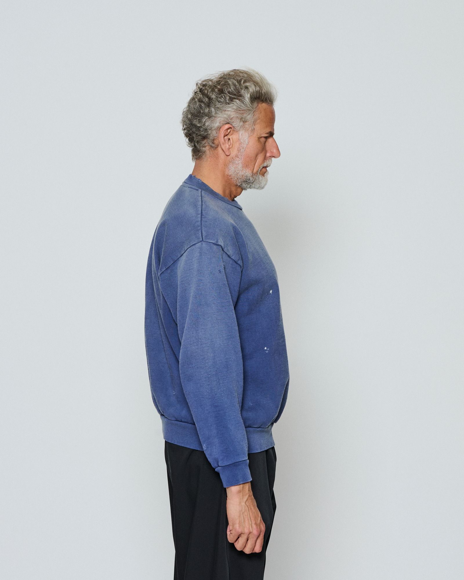 ☆先行予約☆  ダメージクルーネックスウェット / Damaged Crewneck Sweatshirt / FADED NAVY 【DH2503】