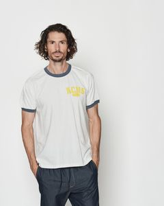 ☆先行予約☆ カレッジロゴリンガーTシャツ  / Aging College Logo Ringer Tee / WHITE NAVY【CT2607】
