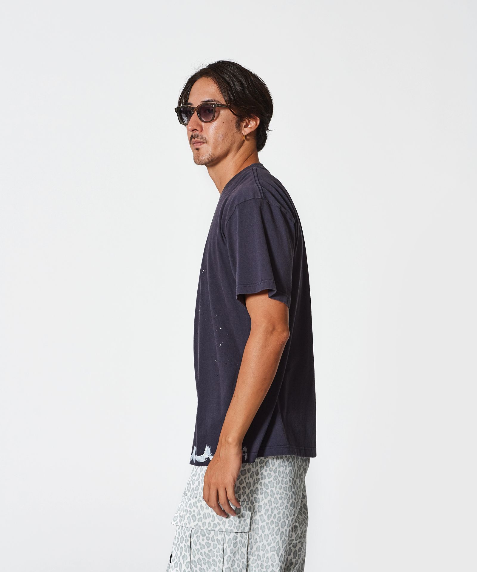 ACANTHUS × muta MARINE / muta Washed Hand Paint Tee / ハンドペイントTシャツ / NAVY 【MA2512】