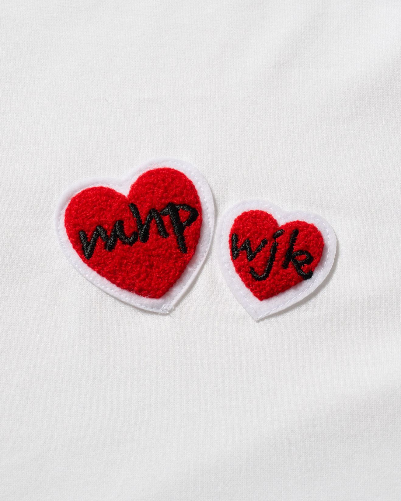 ☆先行予約☆Maison Honoré Paris× wjk  / 2ハートパッチクールタッチ半袖Tシャツ / 2-heart patch cool touch S/S / white×red 【712 hw02k】