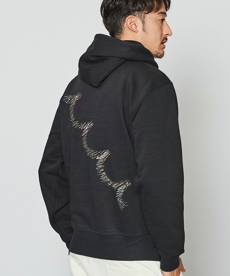 ⭐︎先行予約⭐︎ mutaMARINE x ACANTHUS / muta Wave Splash Logo Hooded Sweatshirt / パーカー / BLACK 【MA2671】