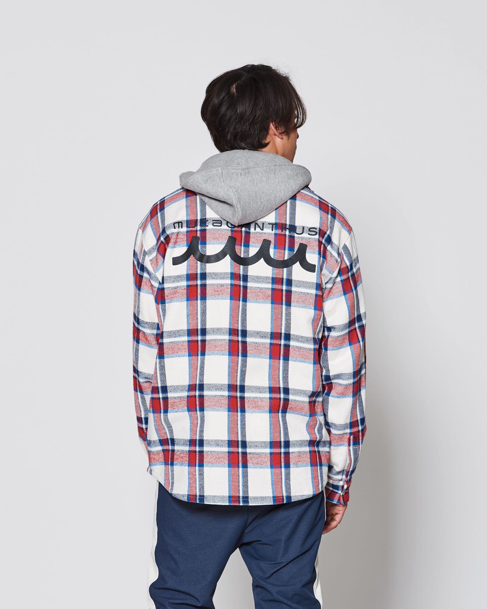 ☆先行予約販売2025年8月下旬～9月下旬頃入荷予定☆ ACANTHUS × muta MARINE / muta Hooded Flannel Shirts / シャツジャケット / WHITE 【MA2532】