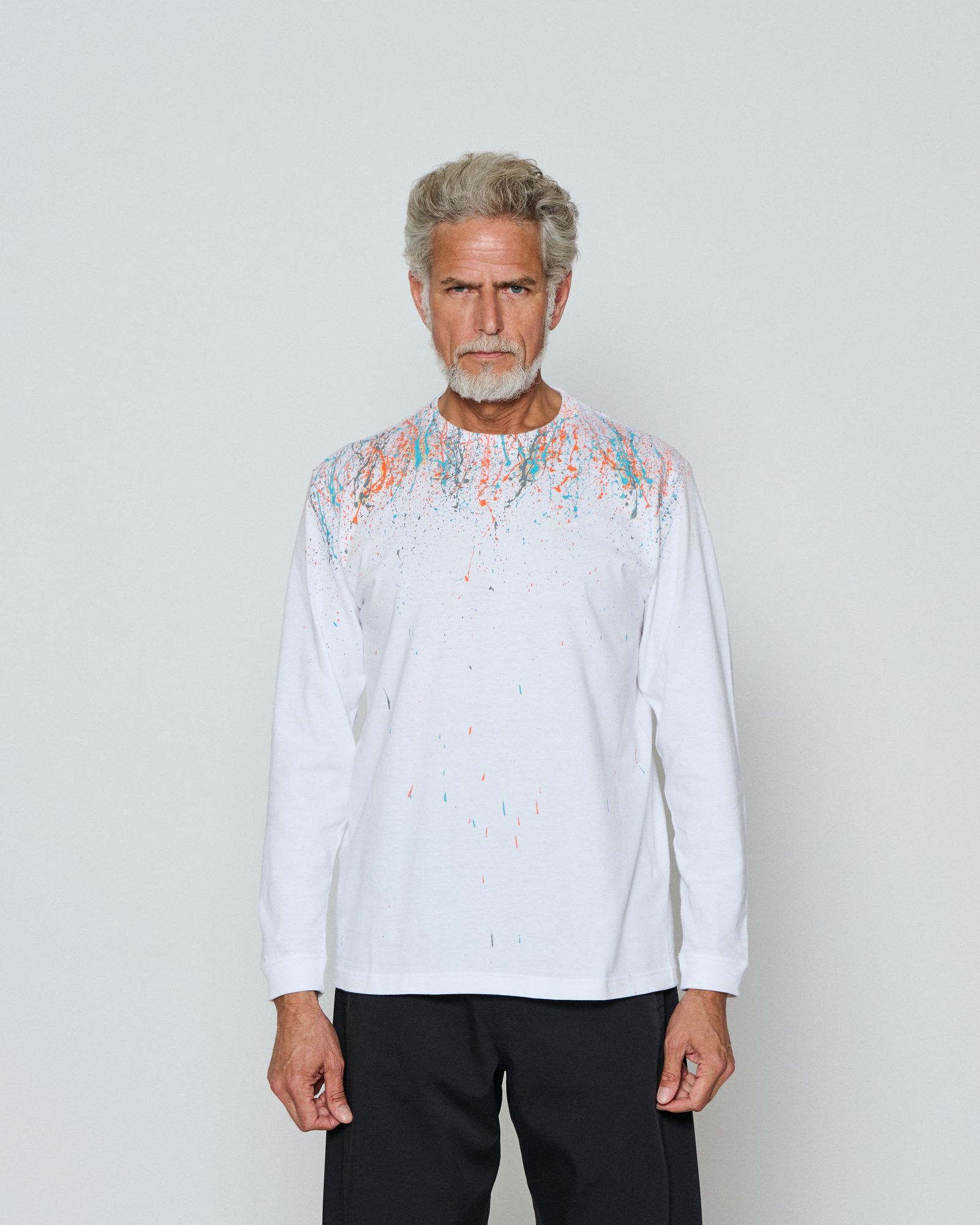 ☆先行予約☆  スプラッシュペイントロンTee / Splash paint L/S Tee / WHITE 【CT2610】