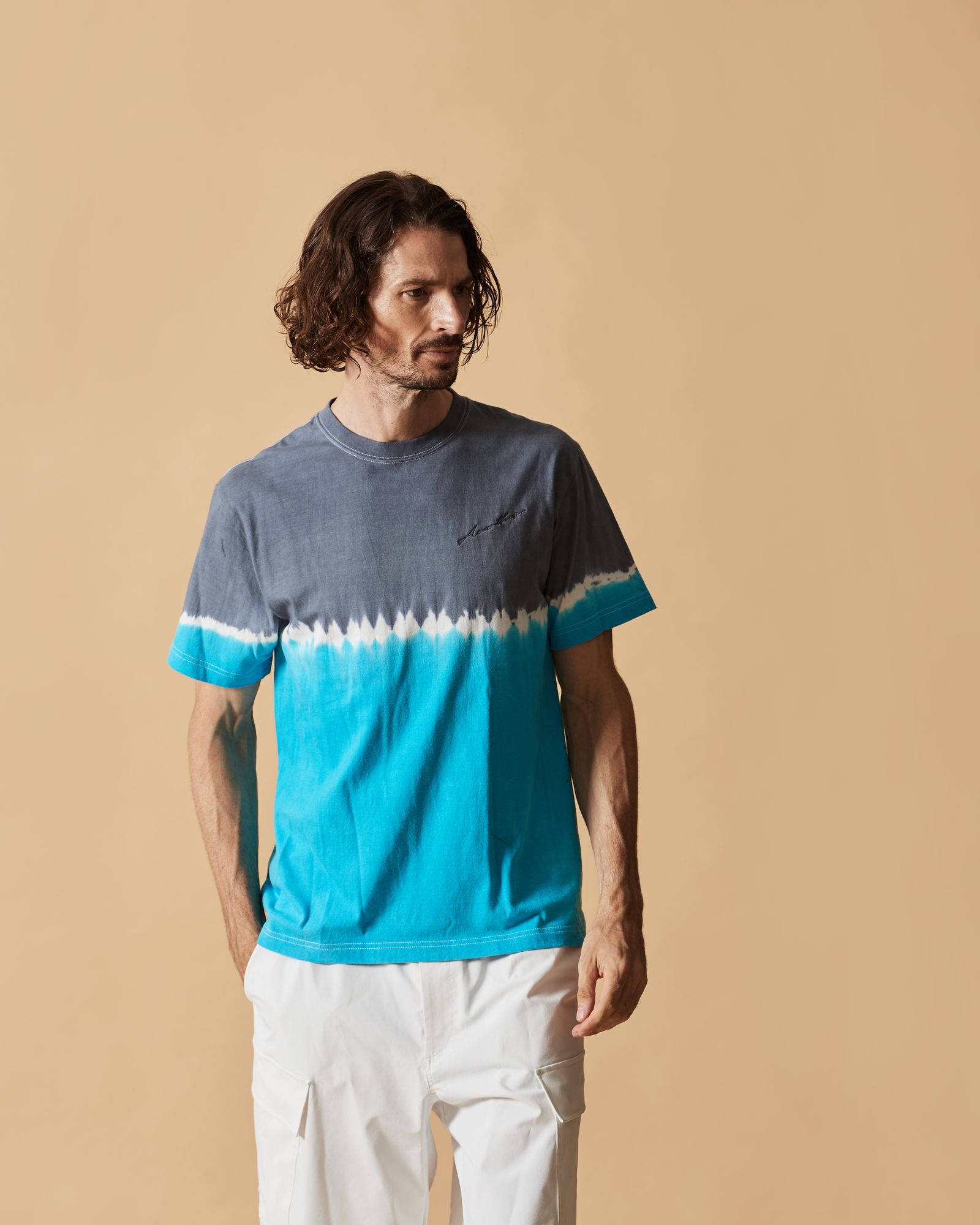 ☆先行予約☆ タイダイTシャツ  /  Contrast Tie-dye Tee / GREY BLUE【CT2604】