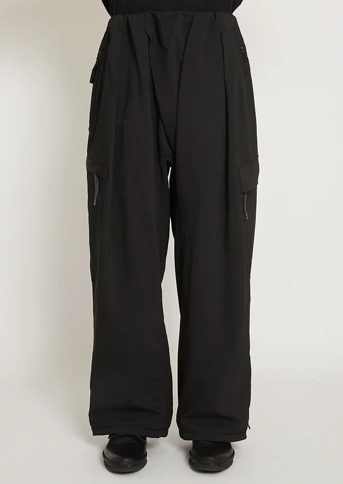 KREVA×GHOST ALMOSTBLACK / WOVEN TWO TUCK NINJA WIDE PANTS / BLACK [KRVGAB-P-1]