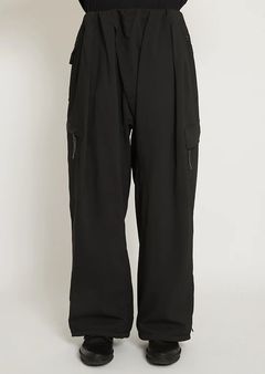 KREVA×GHOST ALMOSTBLACK / WOVEN TWO TUCK NINJA WIDE PANTS / BLACK [KRVGAB-P-1]