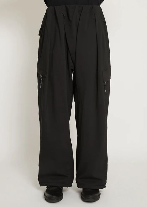KREVA×GHOST ALMOSTBLACK / WOVEN TWO TUCK NINJA WIDE PANTS / BLACK [KRVGAB-P-1]