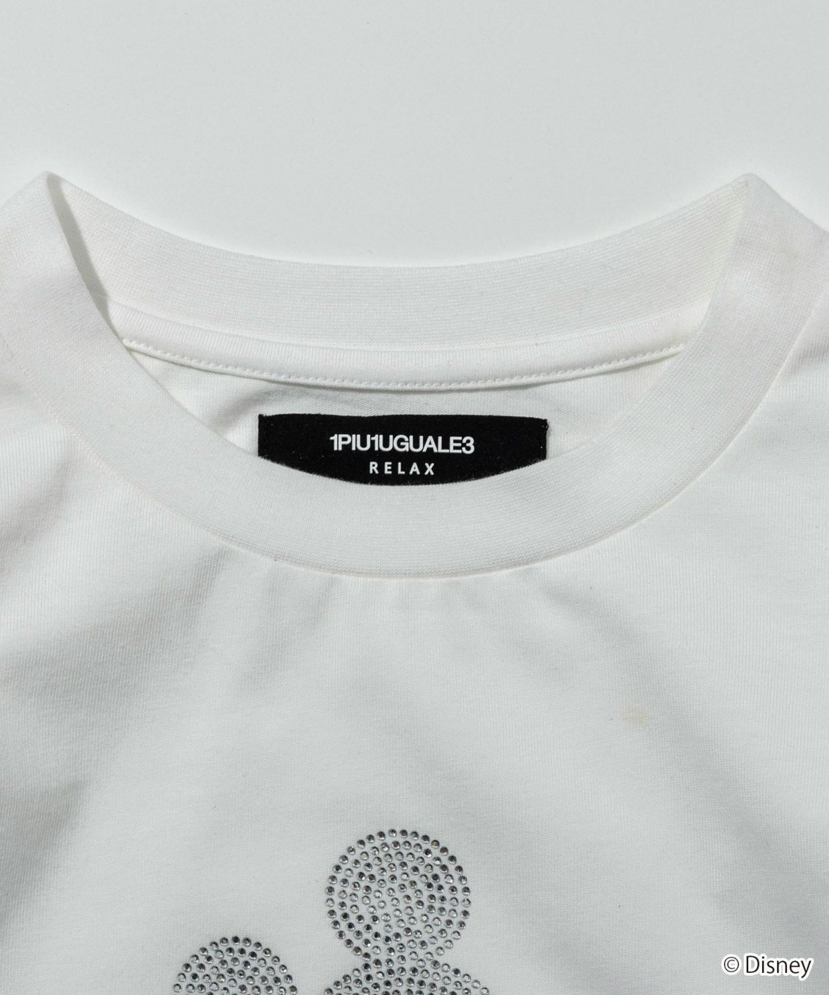【ミッキーマウス】グラデーションラインストーンロングTシャツ / ホワイト【UST-25142】