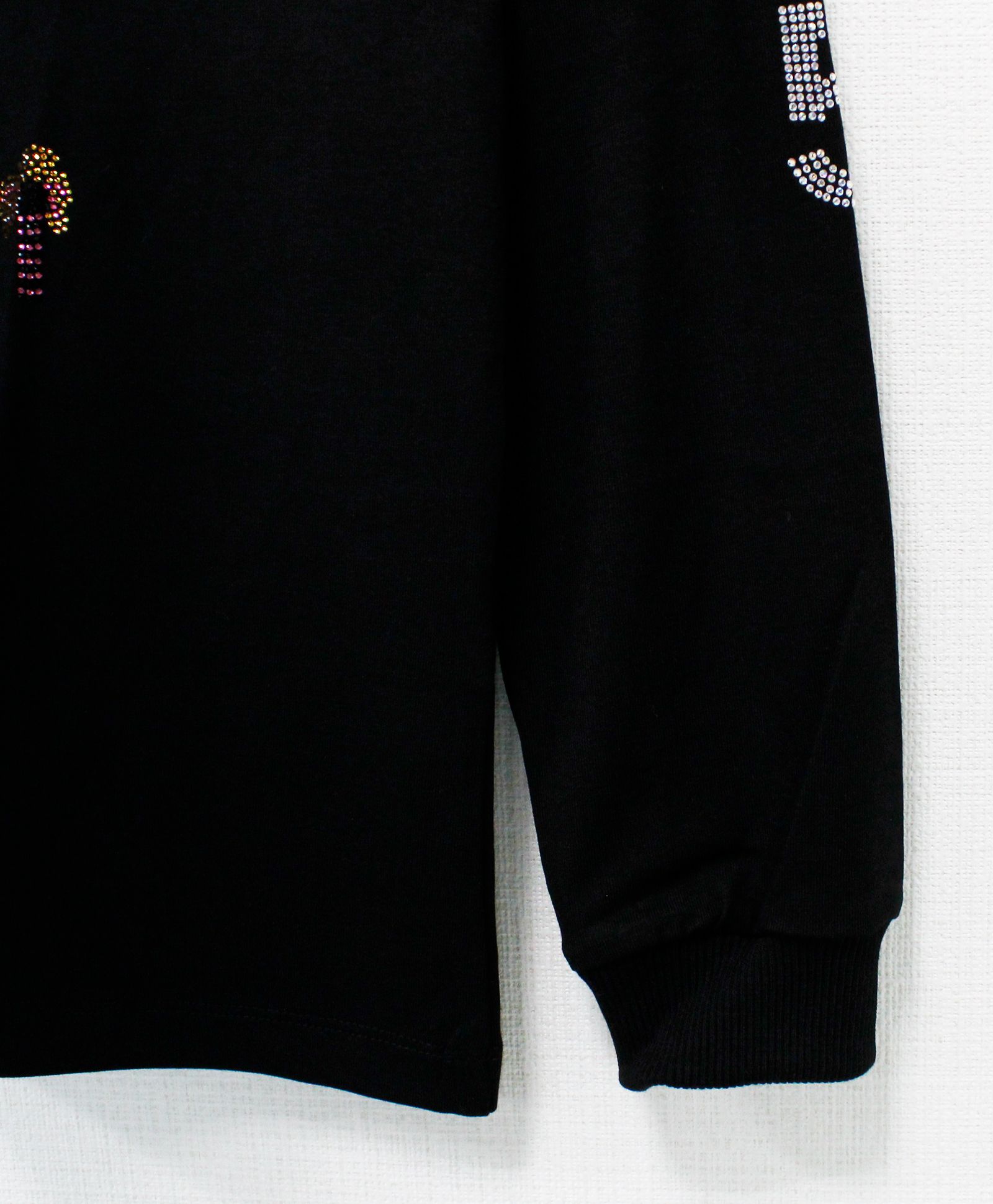 ラインストーン『GORGEOUS』 L/S Tシャツ / ロンT / ブラック [UC52-N545]