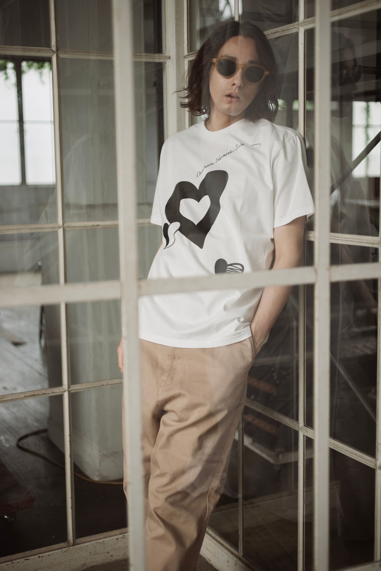 MAISON HONORE/Tシャツ/--/コットン/WHT/無地 MAISON HONORE - 【大人オシャレTシャツ】 Kevin / WHITE