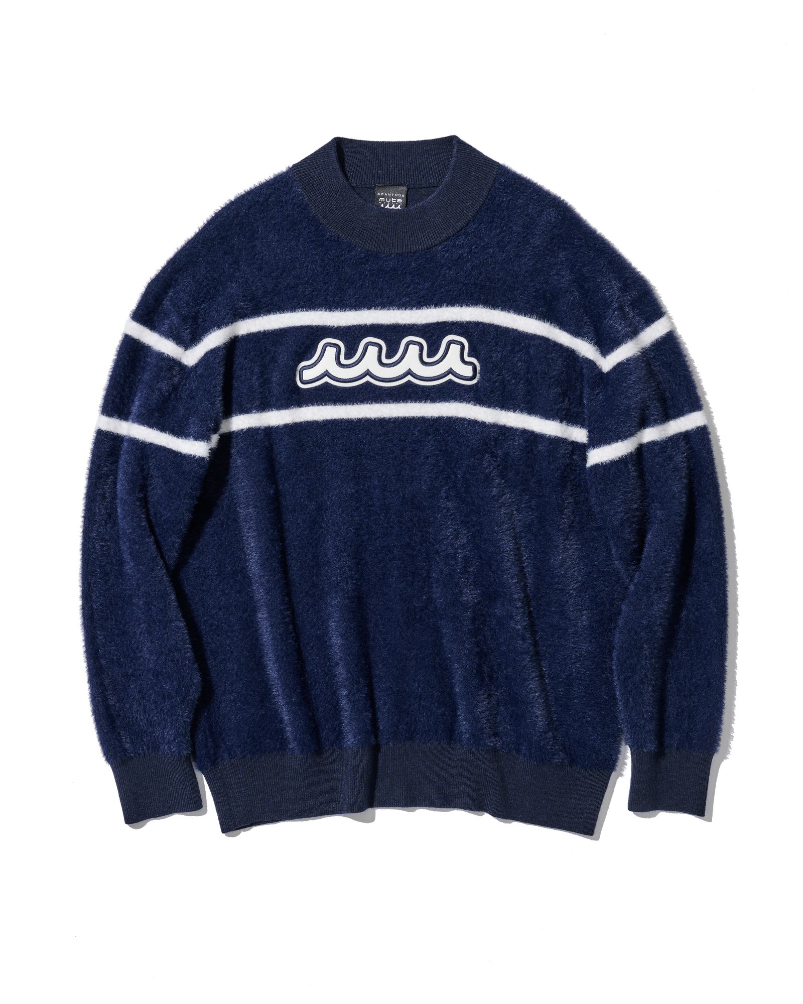☆先行予約☆ muta MARINE × ACANTHUS / ファーモックネックニット / Fur Mock Neck Knit / NAVY 【MA2669】