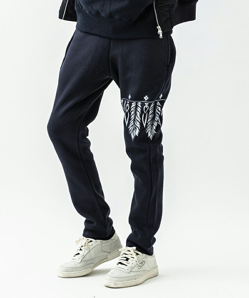 ACANTHUS - スウェットパンツ / Feather Paint SweatPants / NAVY