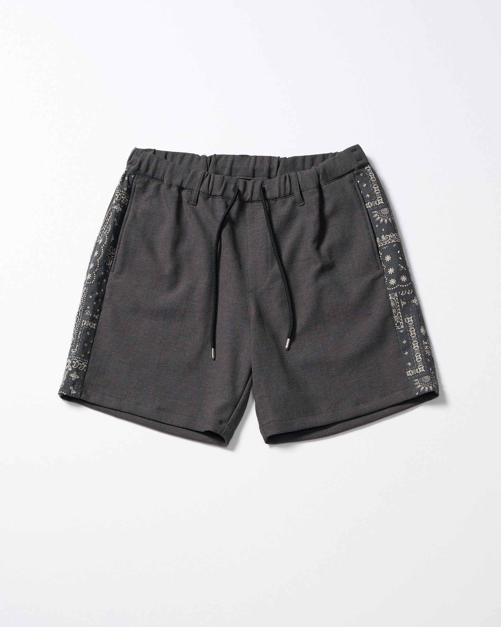 ☆先行予約☆ バンダナプリントパネルショーツ / bandana print panel shorts / CHARCOAL [5402 pe48i]