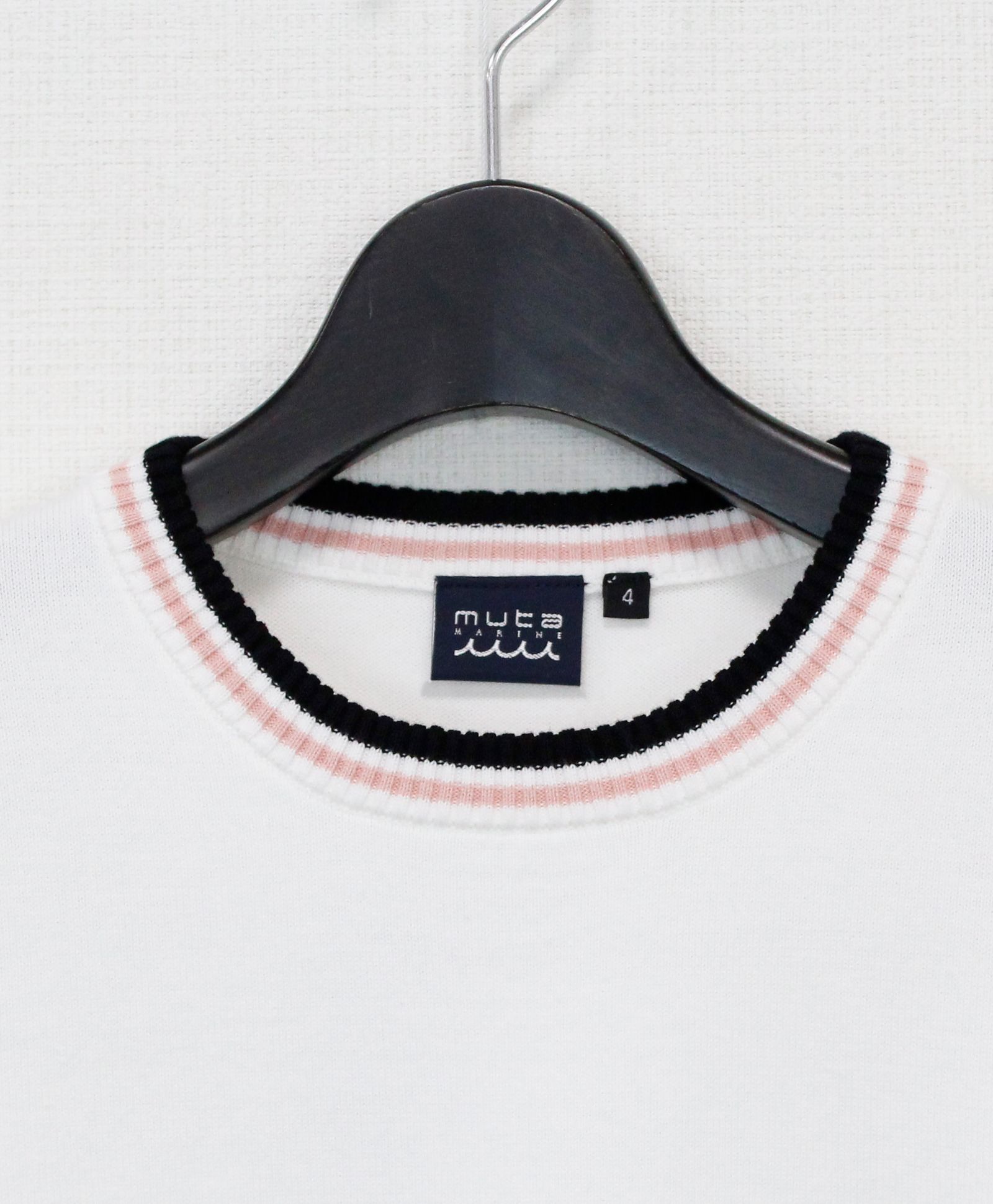 バイカラー クルーネックセーター / アンカースマイルコットンニット / ホワイト [MMTK-446446]