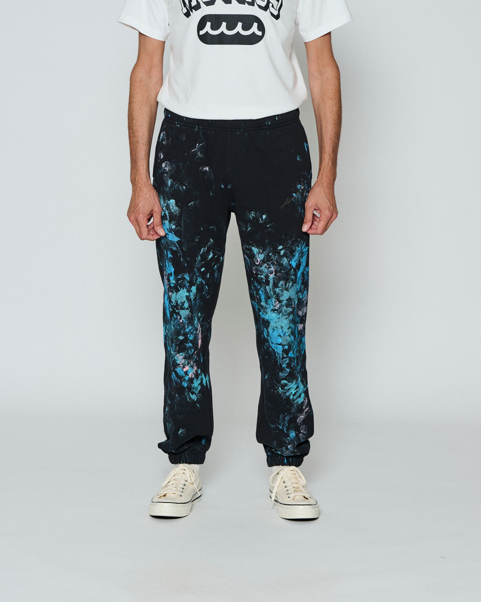 ☆先行予約☆  アブストラクトペイントスウェットパンツ / Abstract Paint Sweatpants / BLACK 【HJ2604P】