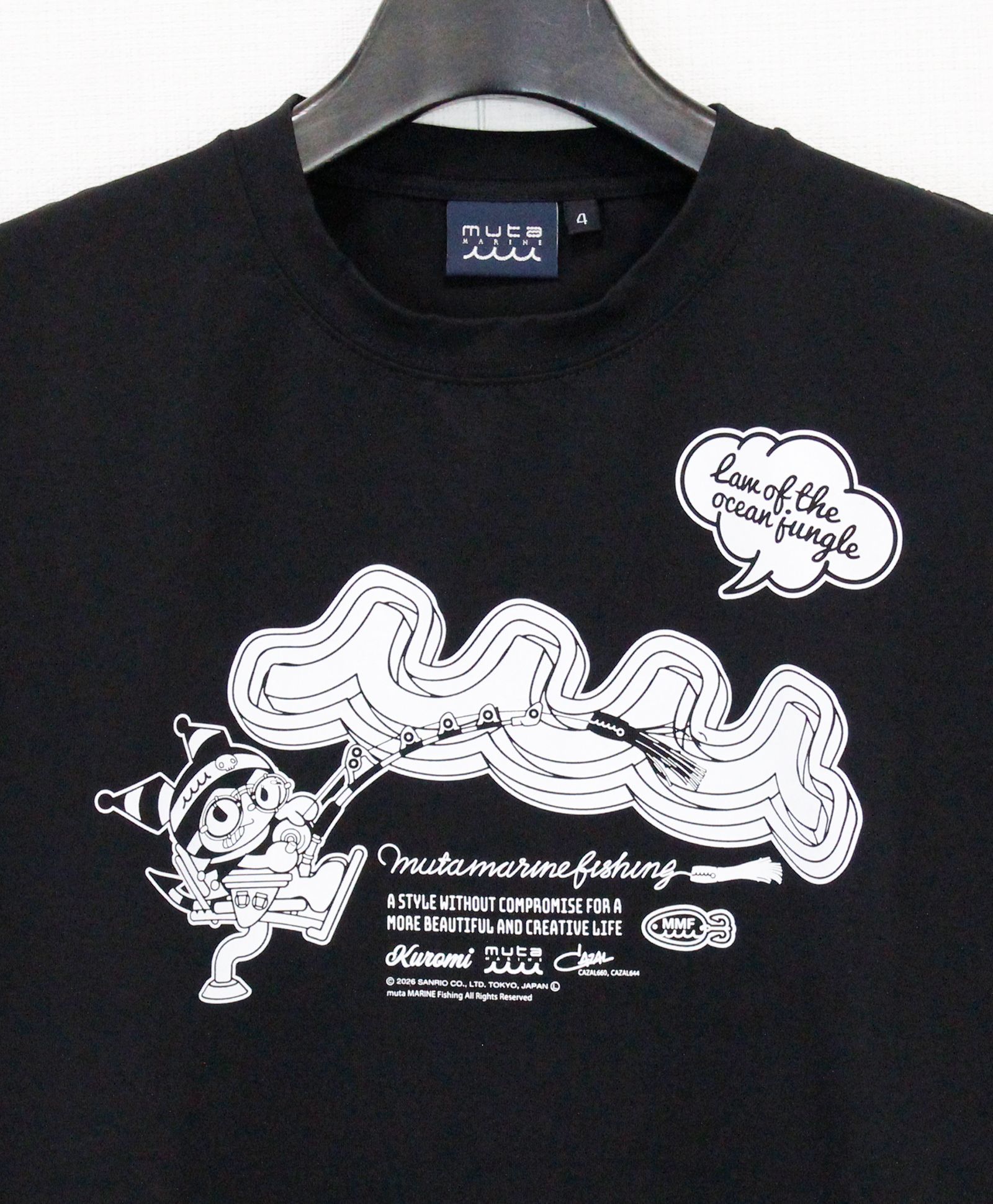 Kuromi × muta MARINE Fishing ストレッチTシャツ / ブラック [MFMP-434778]