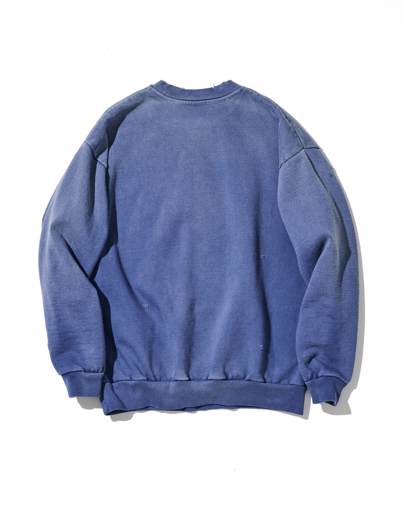 ☆先行予約☆  ダメージクルーネックスウェット / Damaged Crewneck Sweatshirt / FADED NAVY 【DH2503】