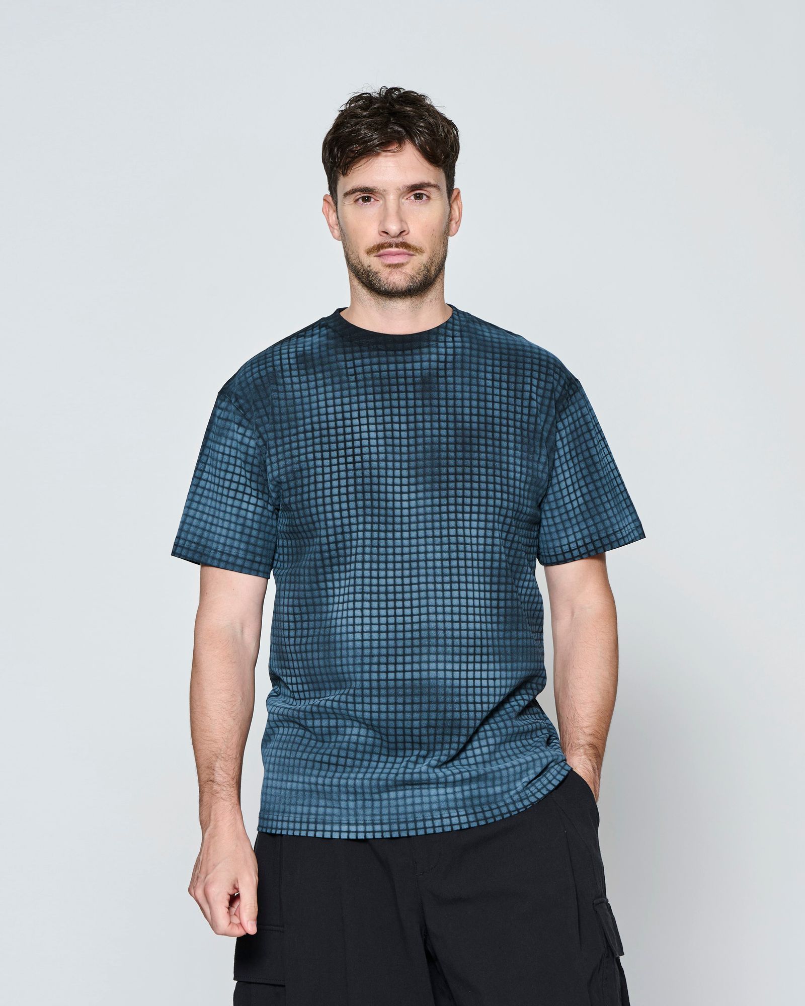☆先行予約☆ グリッドプリント Tシャツ  /  Grid Print Tee / BLACK【CT2704】
