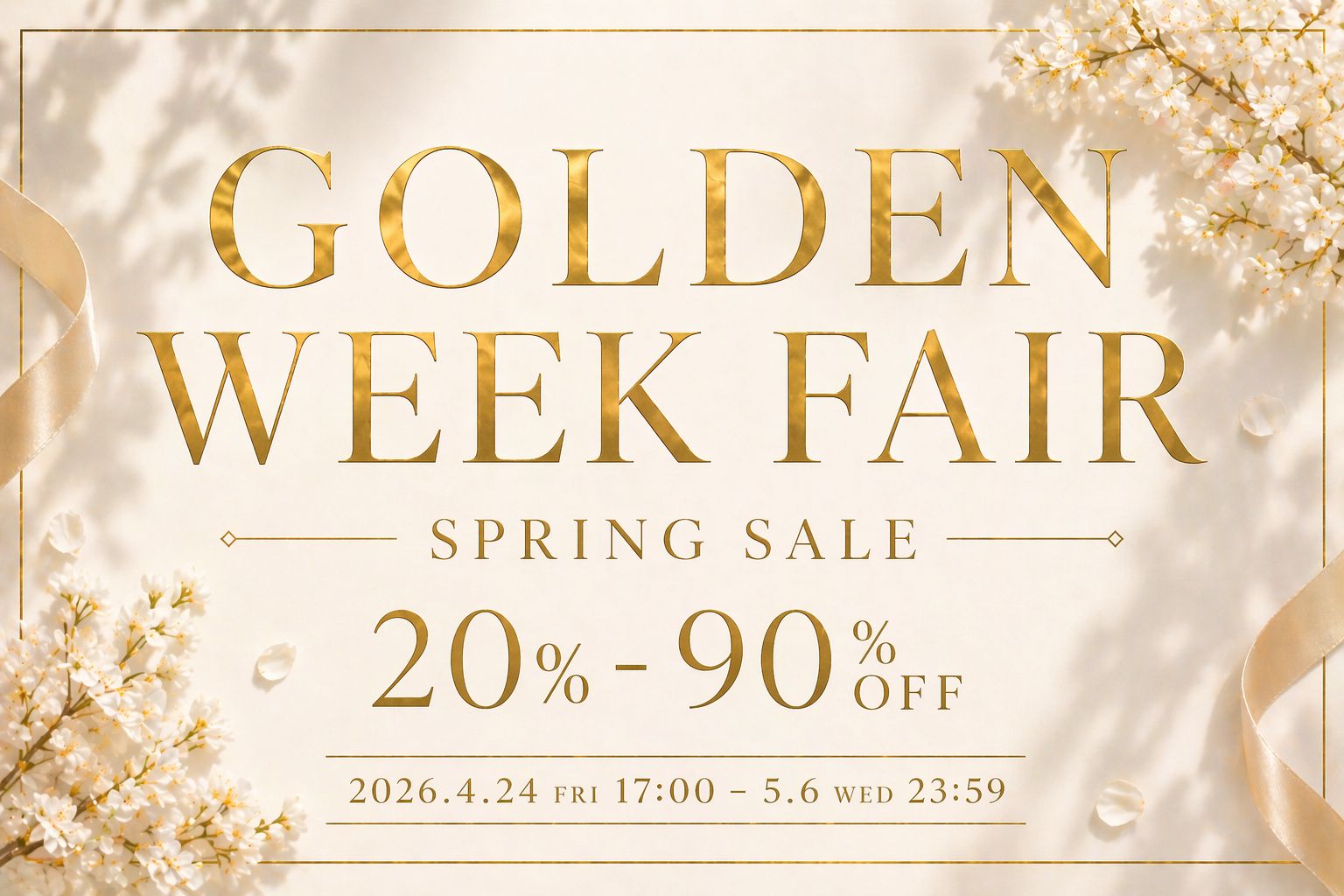 GW FAIR 開催中！20 - 90%OFF！！