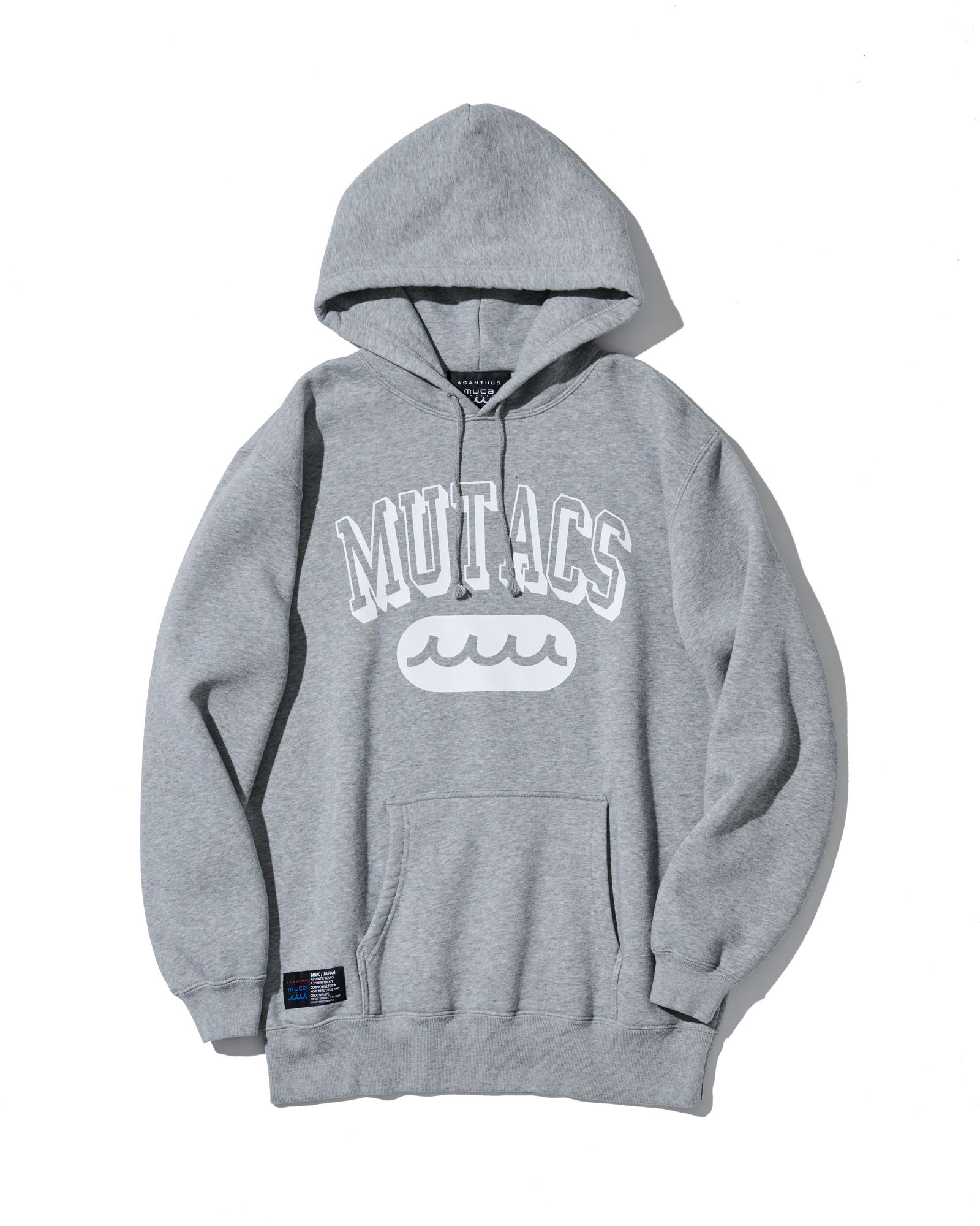 ☆先行予約☆ muta MARINE × ACANTHUS / カレッジロゴフーディー /パーカー / Shadow College Logo Hooded Sweatshirt / GREY 【MA2660】