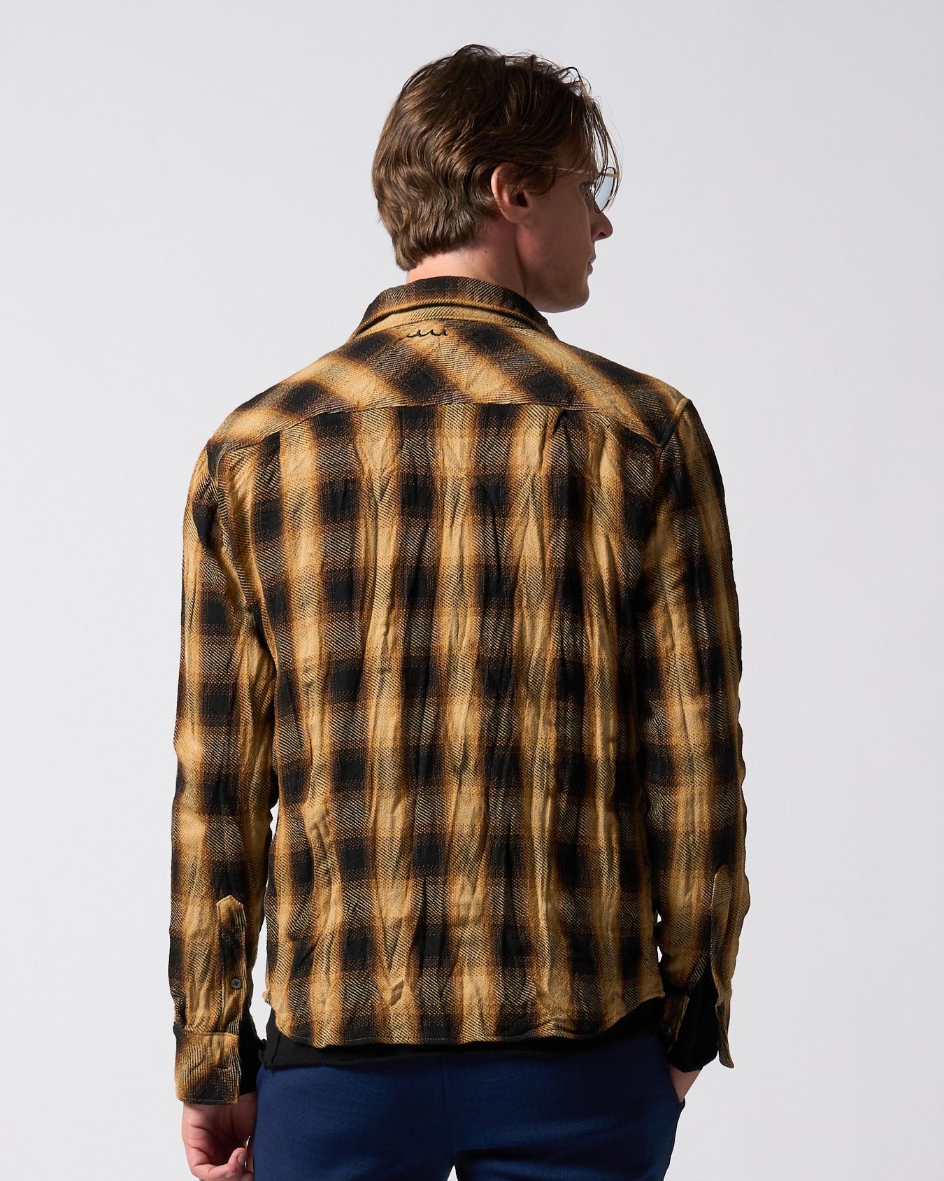 ☆先行予約☆ muta × wjk  / シワ加工チェックシャツ / twist wrinkle check shirt / YELLOW CHECK [401 mw10j]
