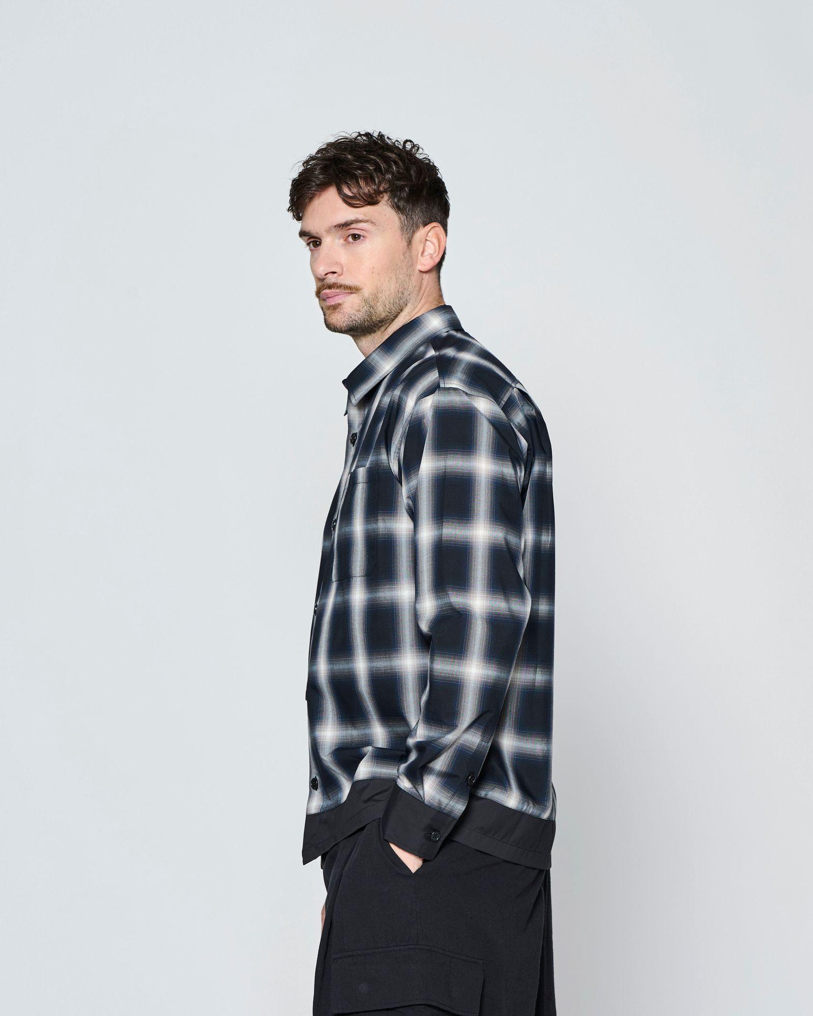 ☆先行予約☆ カラースイッチ チェックシャツ  /  Color Switching Check Shirt / BLACK CHECK 【SH2701】