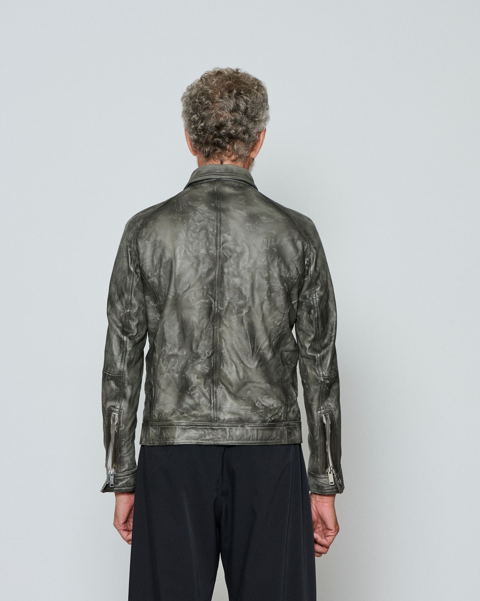☆先行予約販売☆ Emmeti x ACANTHUS レザージャケット /  "GIACOMO" Aged Edition  / GREY 【LM2602】