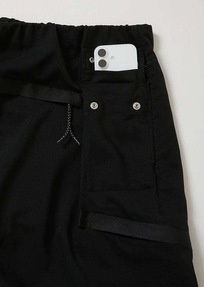 KREVA×GHOST ALMOSTBLACK / WOVEN TWO TUCK NINJA WIDE PANTS / BLACK [KRVGAB-P-1]