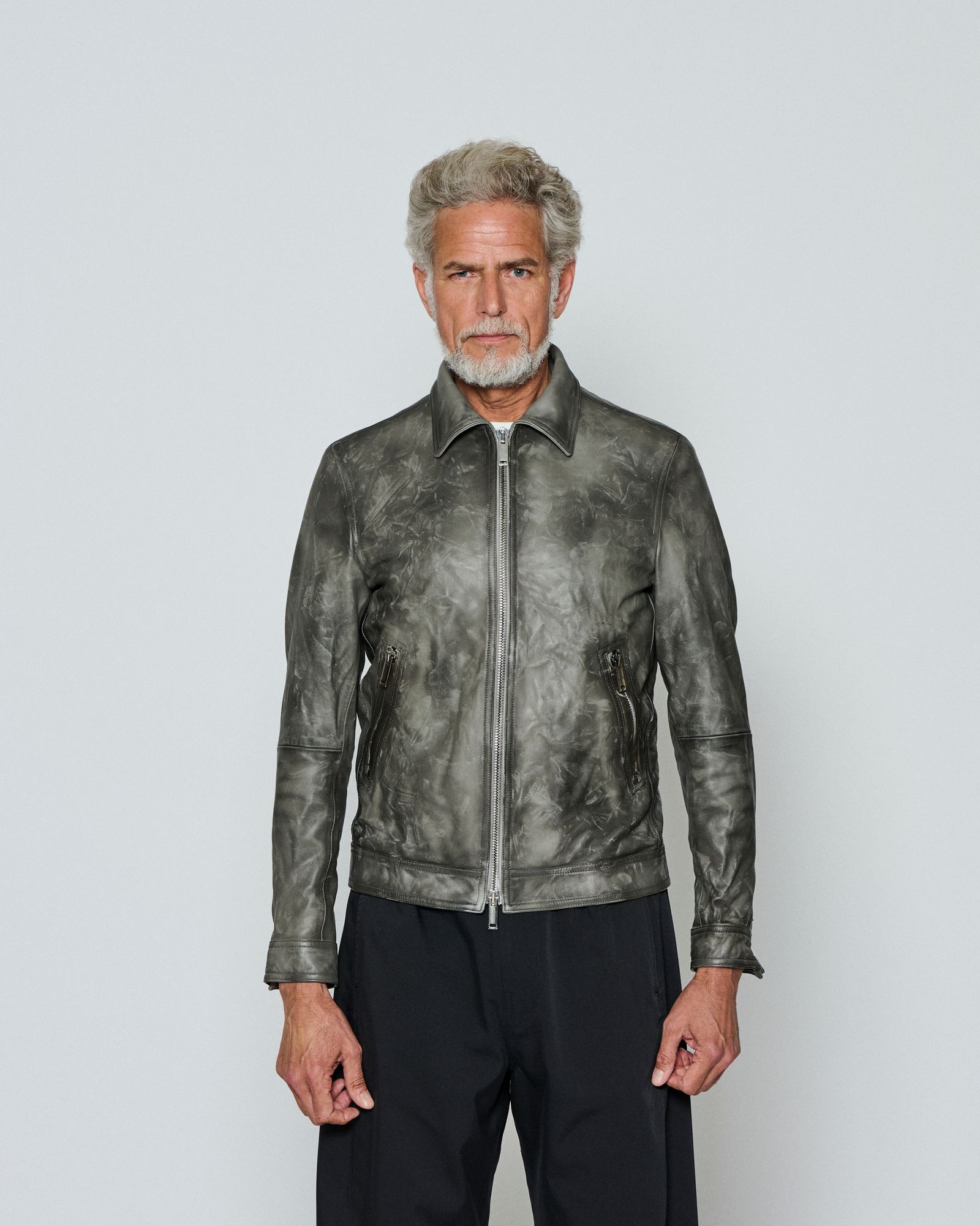 ☆先行予約販売☆ Emmeti x ACANTHUS レザージャケット /  "GIACOMO" Aged Edition  / GREY 【LM2602】